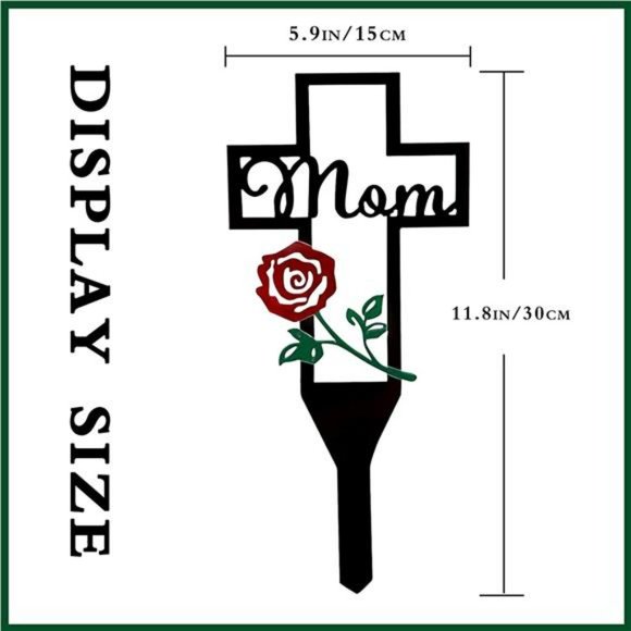Metal Cross Garden Stake Graves Cemetery,  Memorial Cross Stake (12X6 Inch) - Picture 6 of 6